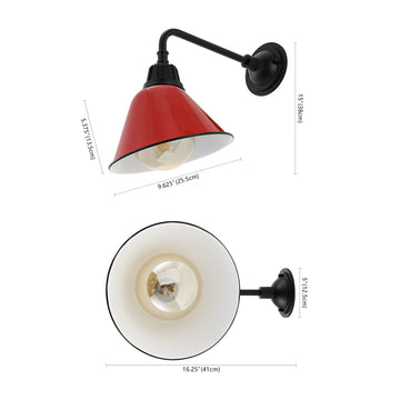 Croydon 9.63"  Farmhouse Industrial Indoor/Outdoor Iron LED Gooseneck Arm Outdoor Sconce